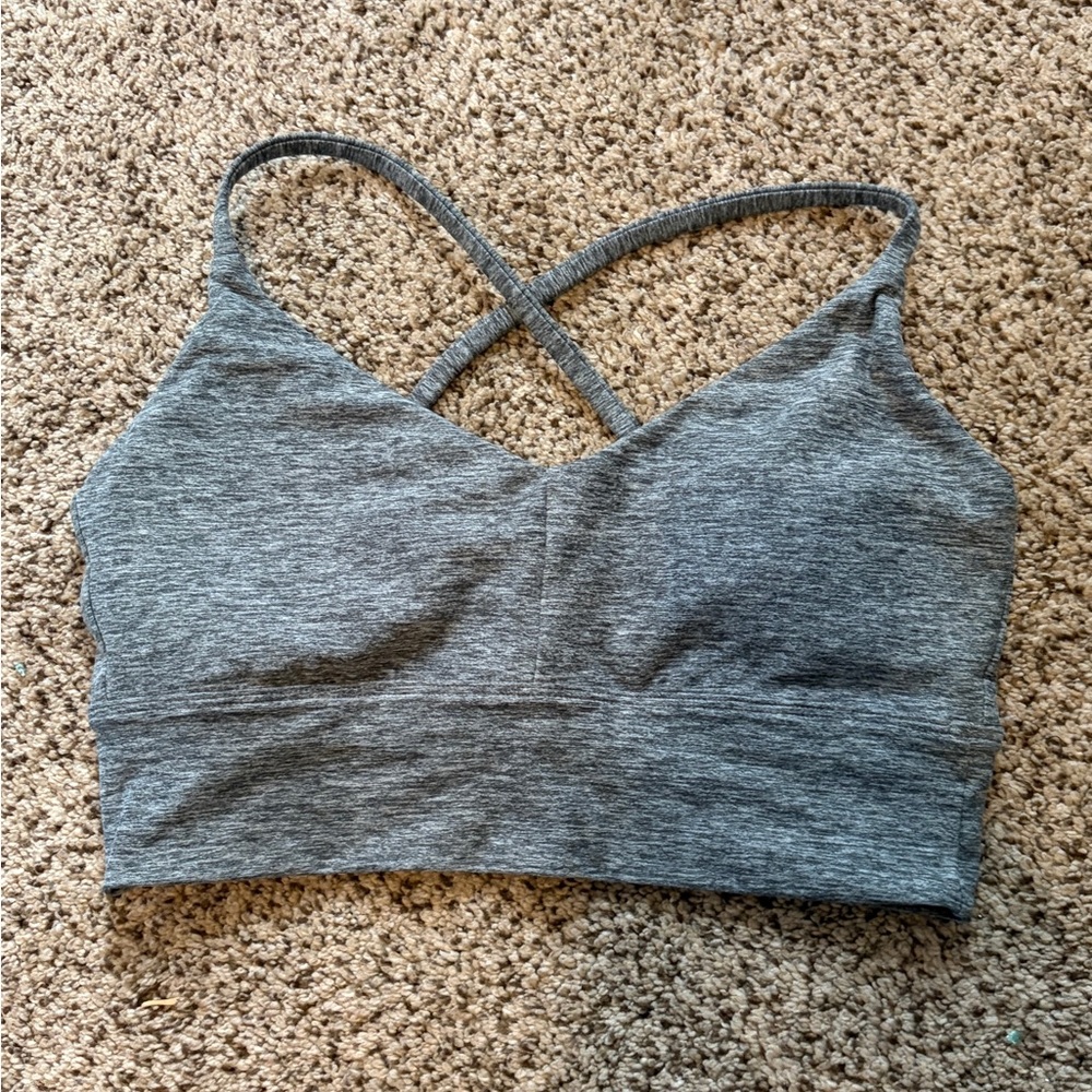 PARAGON Heather Gray Cross-Back Sports Bra